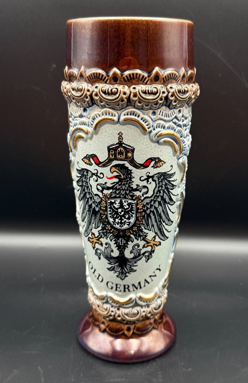 Authentic Old Germany Wheat Beer Cup Stein King-Werk Imperial Eagle Stoneware .5